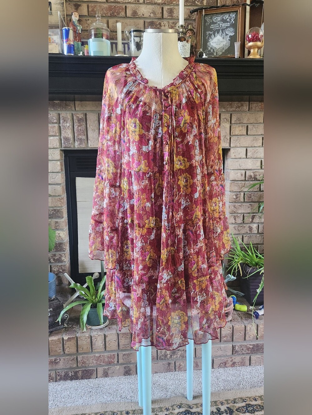 Johnny Was Daisy silk mini dress